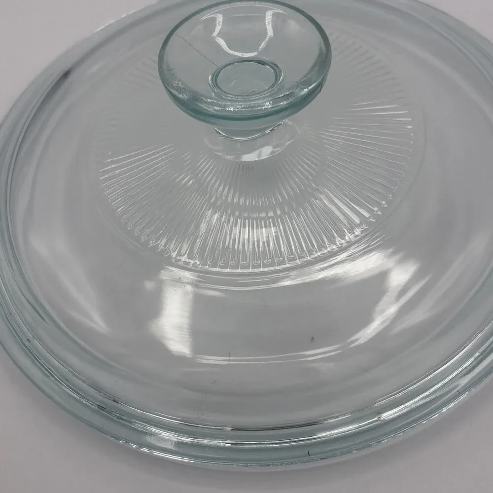 Vintage Pyrex 65C Blue Tinted Clear Glass Replacement Lid 7.625” Round 1.5 Qt